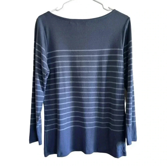Vineyard Vines Pima Cotton and Modal Striped Long-Sleeve Crewneck Tee Blue Large - Picture 3 of 9